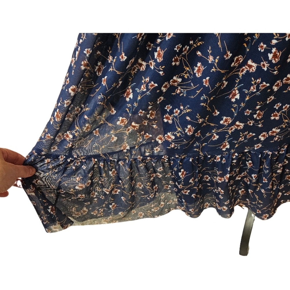 Vintage Suzanne Betro Floral Blue Dress - Picture 4 of 10